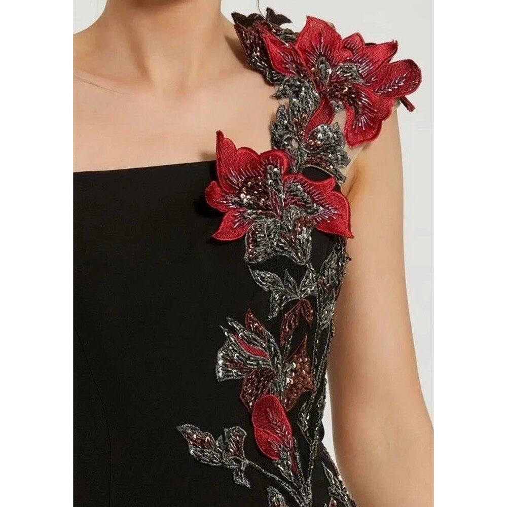 Mac Duggal Off The Shoulder Embroidered Mermaid Gown Black Size 6 NWOT 11779 - Picture 5 of 16